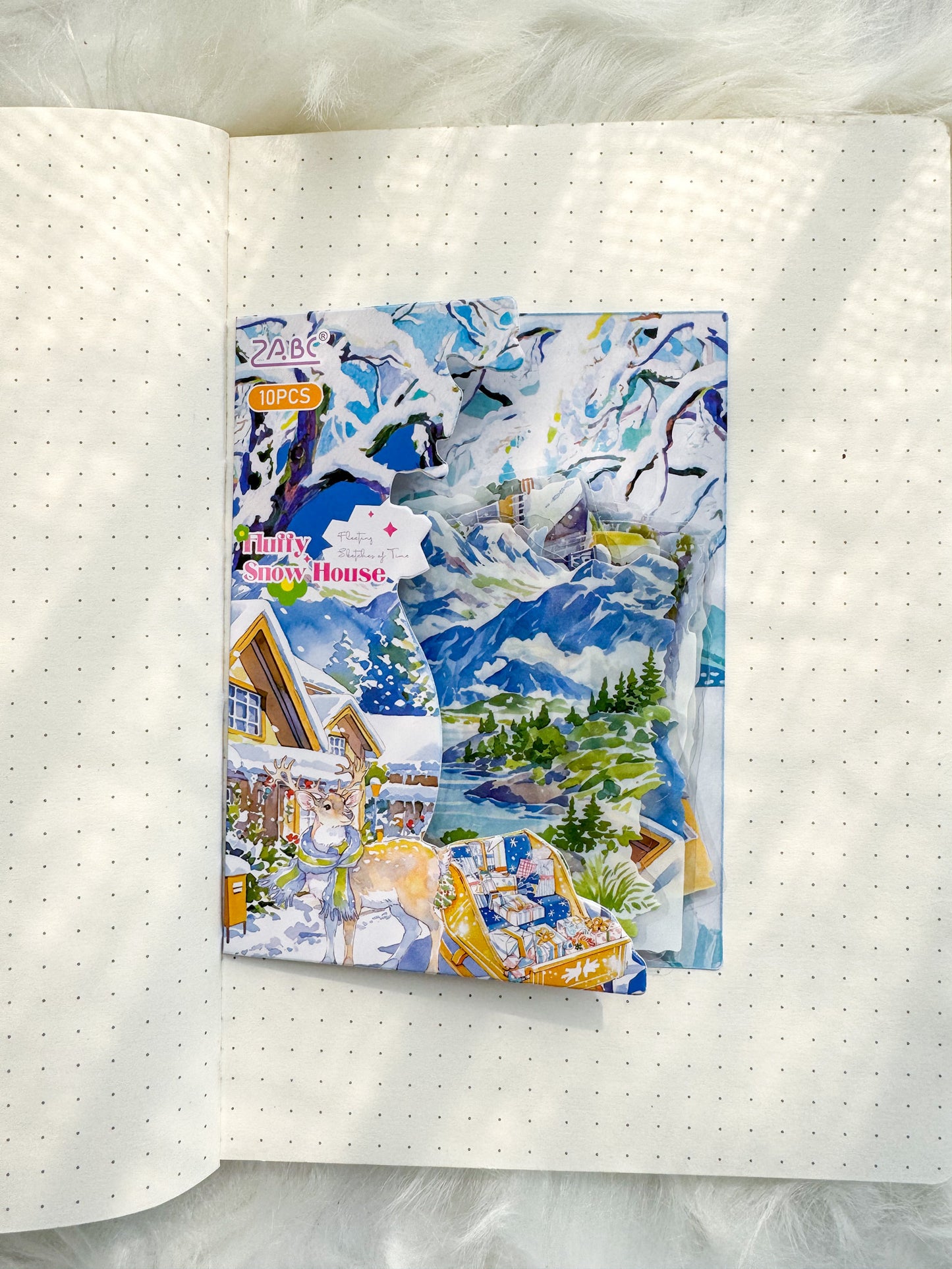 Ssqh404 Fluffy Snow House Transparent Pet Sticker | 10 Pcs