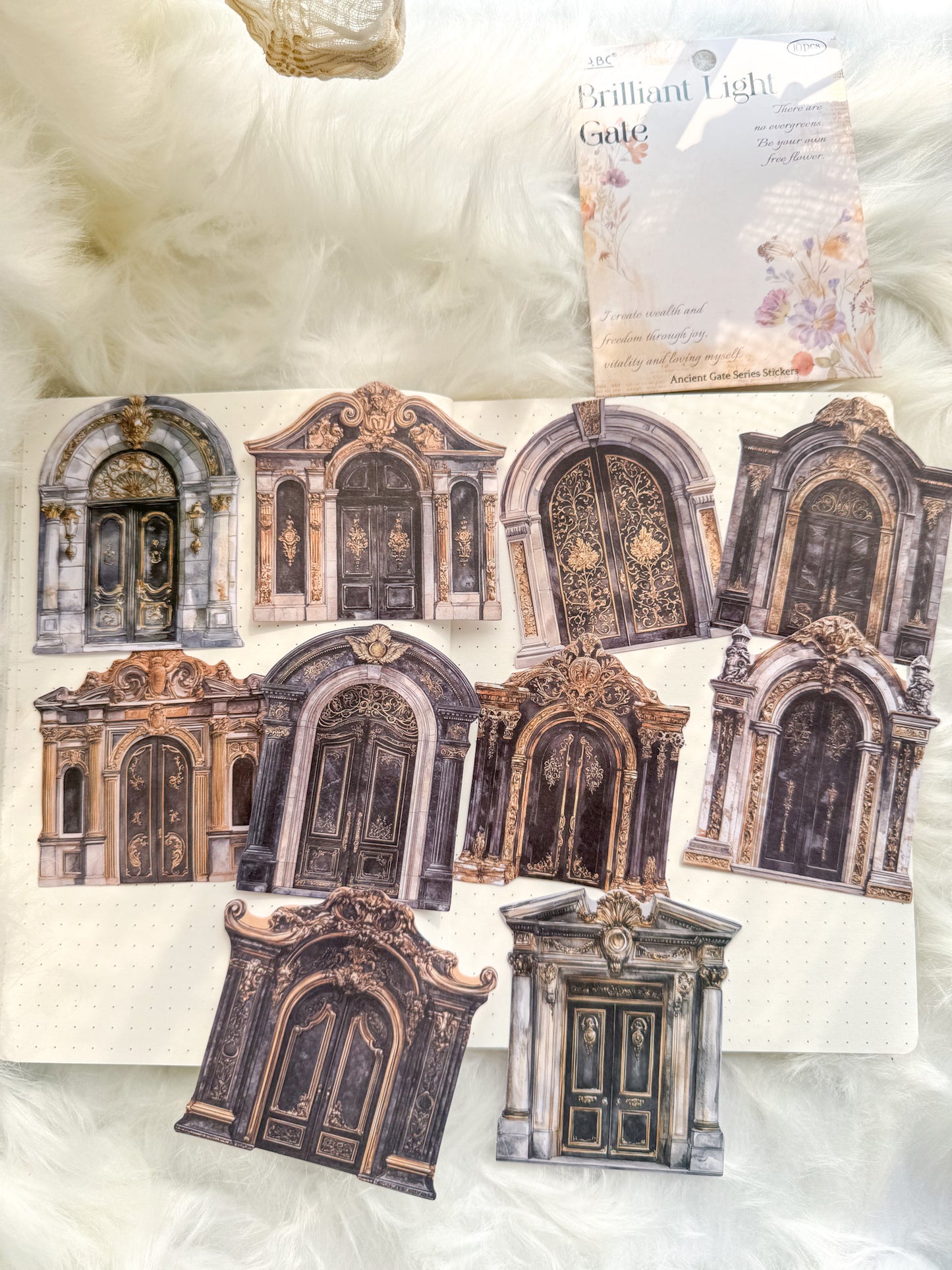 Ljml606 Gate Paper Sticker Vintage Gates | 10 pcs