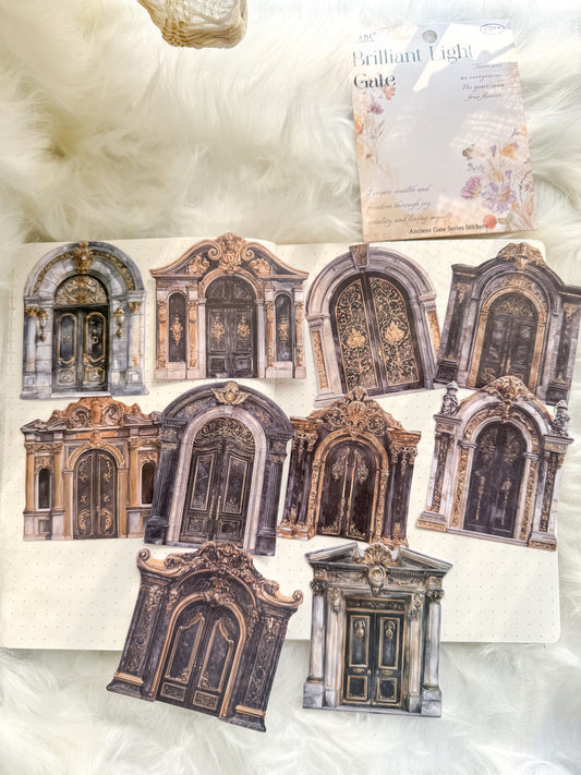 Ljml606 Gate Paper Sticker Vintage Gates | 10 pcs