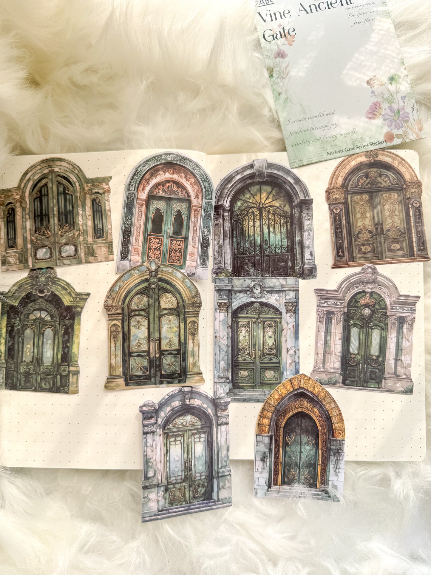 Ljml603 Gate Paper Sticker Vintage Gates | 10 pcs