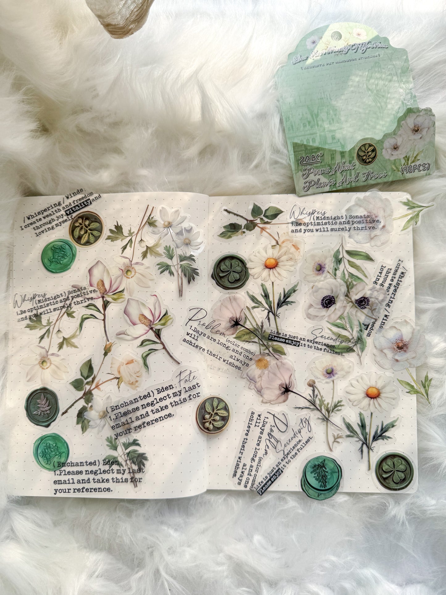 Cmsx605 Flower Seal Quotes Transparent Stickers | 40 Pcs