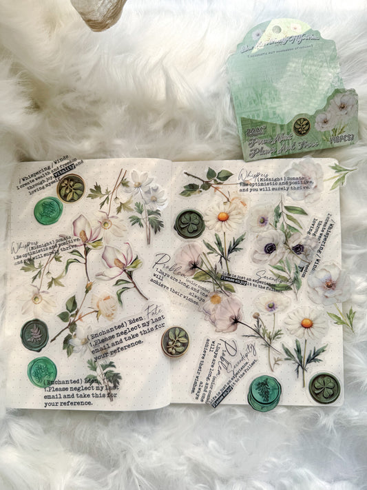 Cmsx605 Flower Seal Quotes Transparent Stickers | 40 Pcs