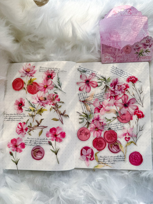 Cmsx604 Flower Seal Quotes Transparent Stickers | 40 Pcs