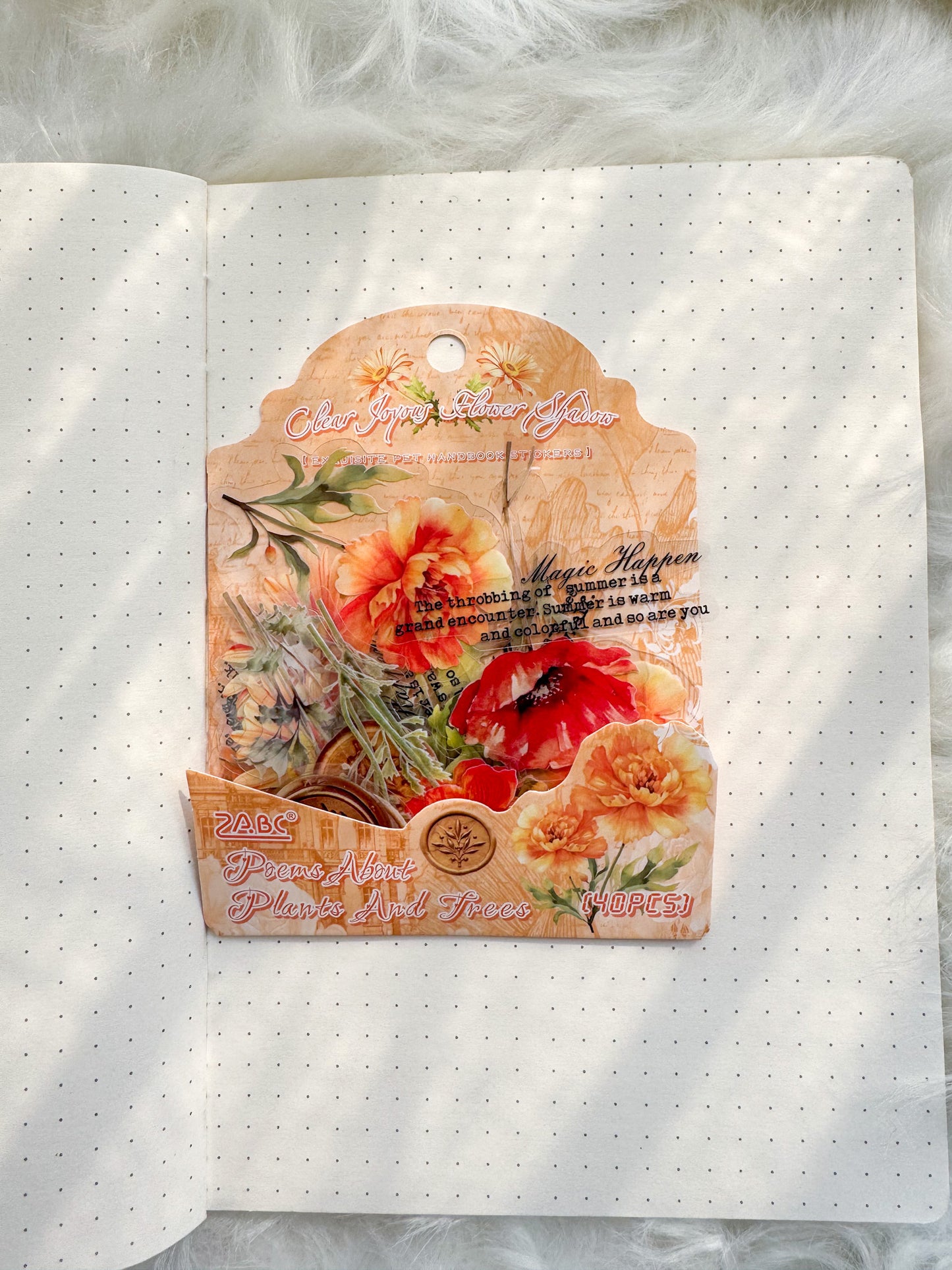 Cmsx606 Flower Seal Quotes Transparent Stickers | 40 Pcs