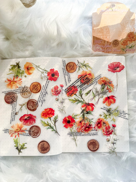 Cmsx606 Flower Seal Quotes Transparent Stickers | 40 Pcs