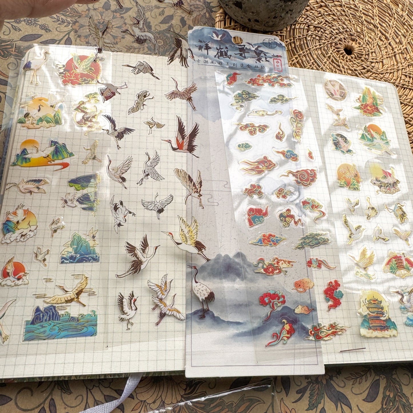 GCFY403 - sticker pack ancient fashion elegant series Chinese style cut film pet hand book material stickers 4 pieces