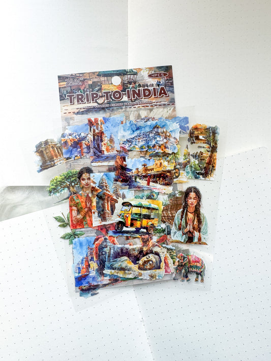 Lgyh1212 Trip To  India Travel  Pet Transparent Sticker PreCut | 150*100mm 4 Sheet