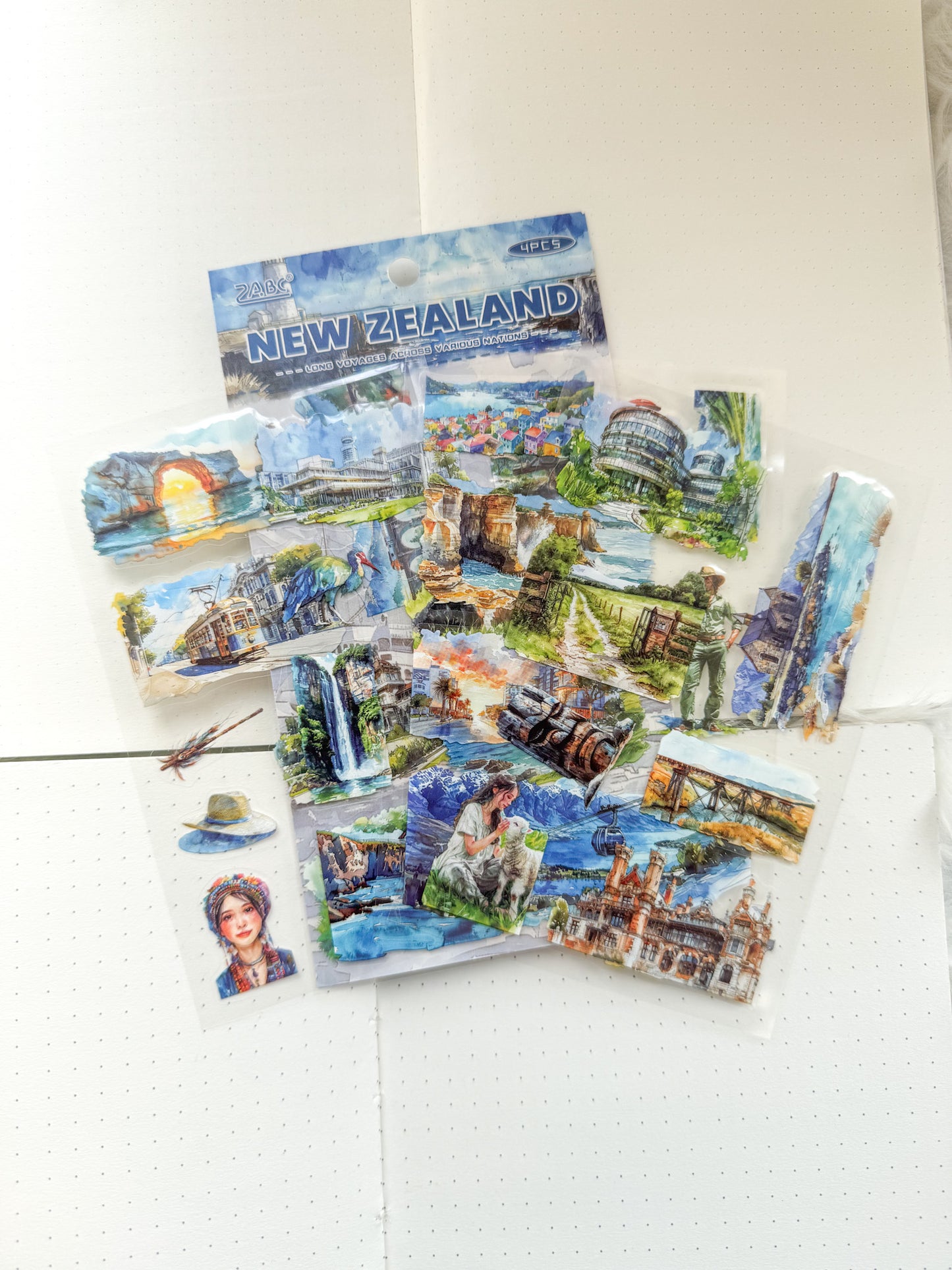 Lgyh1210 Trip To  New Zealand Travel  Pet Transparent Sticker PreCut | 150*100mm 4 Sheet