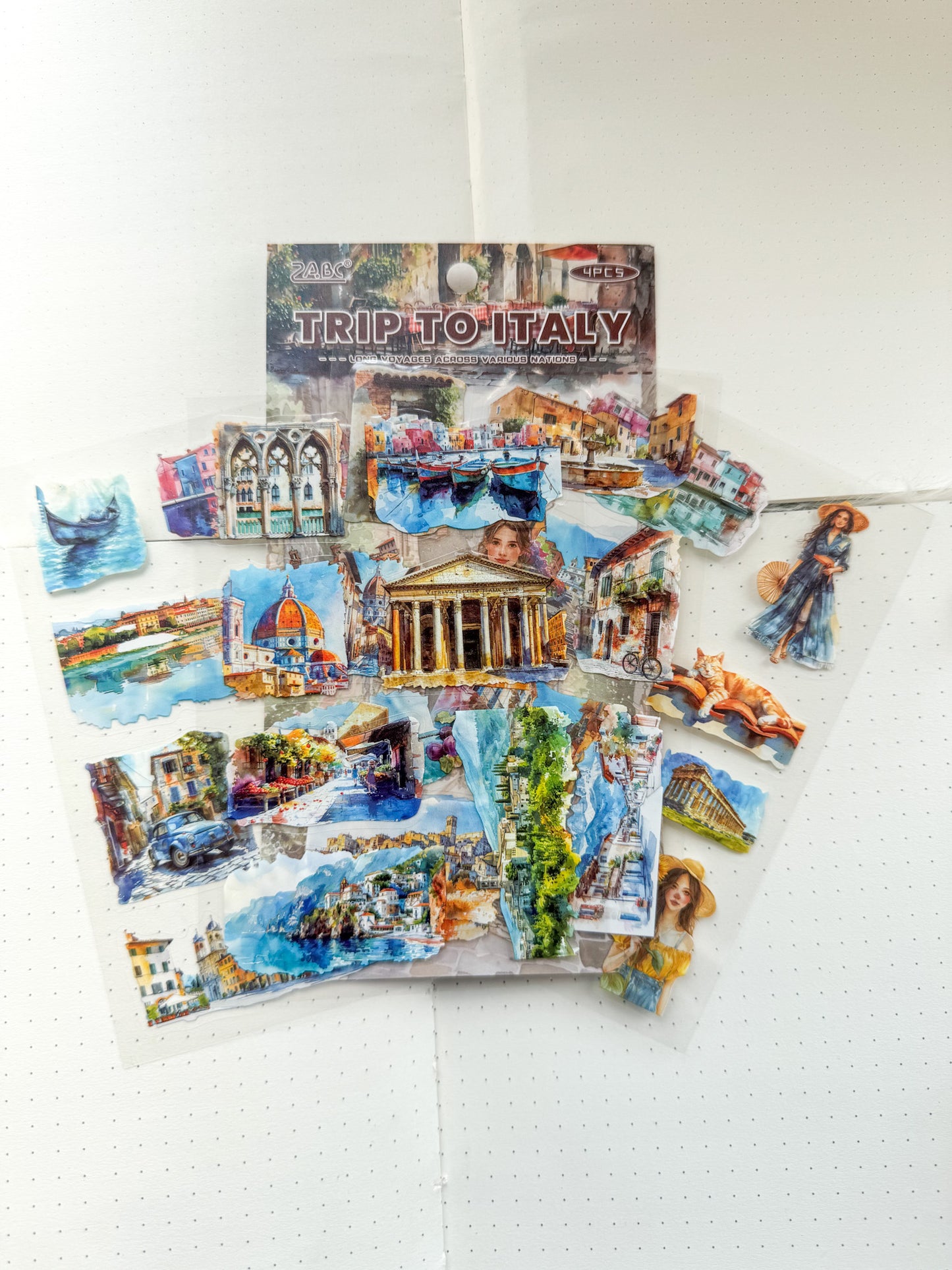 Lgyh1211 Trip To Italy Travel  Pet Transparent Sticker PreCut | 150*100mm 4 Sheet