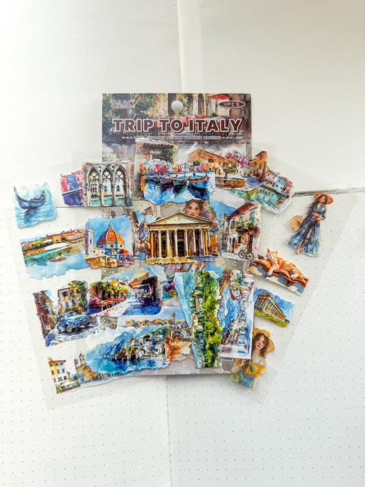 Lgyh1211 Trip To Italy Travel  Pet Transparent Sticker PreCut | 150*100mm 4 Sheet