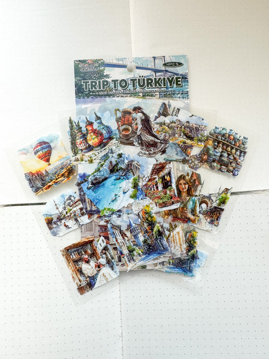 Lgyh128 Trip To Turkiye Travel  Pet Transparent Sticker PreCut | 150*100mm 4 Sheet