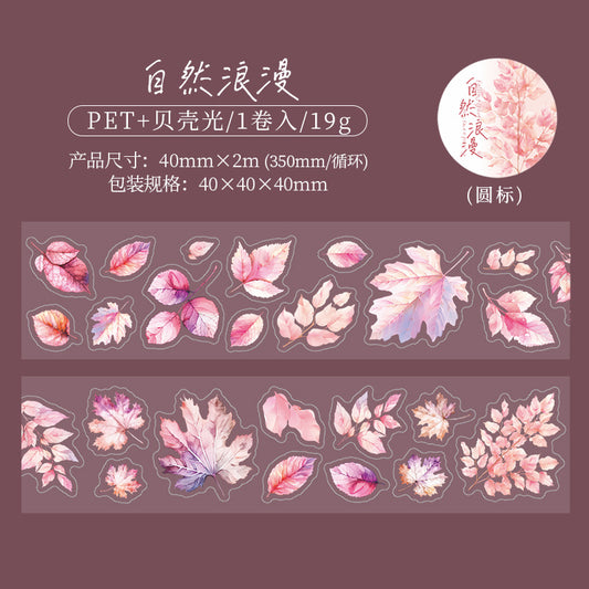 MHD-LYCS002-Floral Theme Transparent PET Sticker Roll | 40 mm | 2mtr