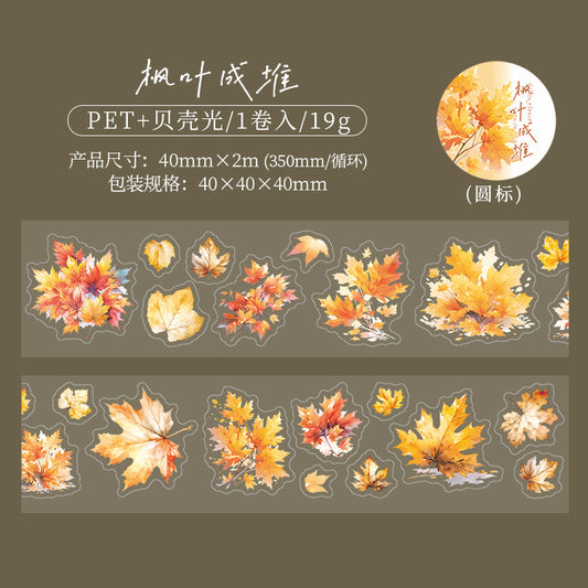 MHD-LYCS003-Floral Theme Transparent PET Sticker Roll | 40 mm | 2mtr