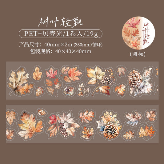 MHD-LYCS004-Floral Theme Transparent PET Sticker Roll | 40 mm | 2mtr