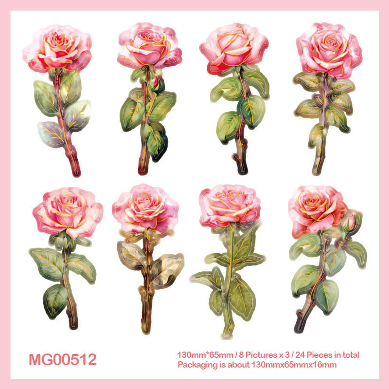 Mg00512 Paper Card Flower Cutout 24Pc