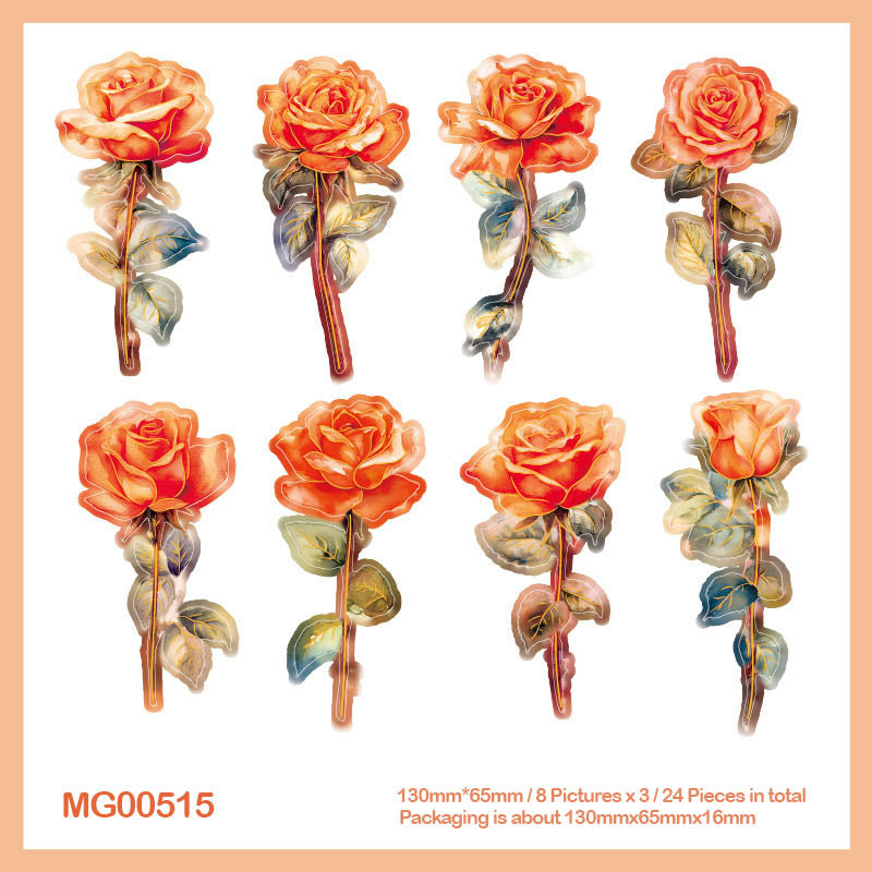 Mg00515 Paper Card Flower Cutout 24Pc