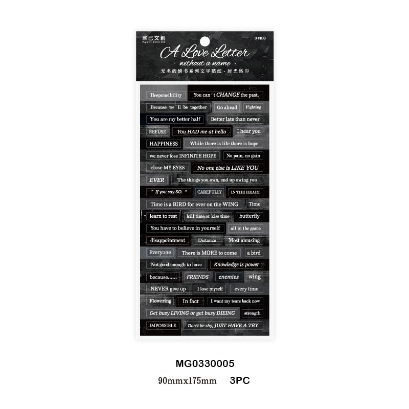 Mg033-0005 English Letter Series Deco Sticker 3Pc