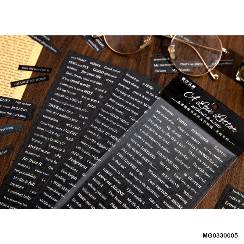 Mg033-0005 English Letter Series Deco Sticker 3Pc
