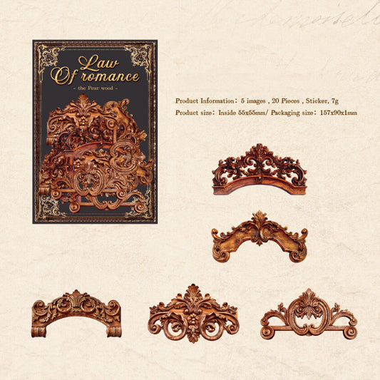 MG033-0847-Yan Ji sticker pack Romantic Rule series Retro Baroque notebook material 20 pieces into 6 options