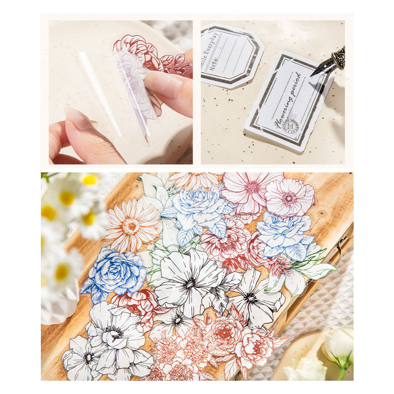 MHD002 Blooming Flower Sticker 76*80Mm 40Pc