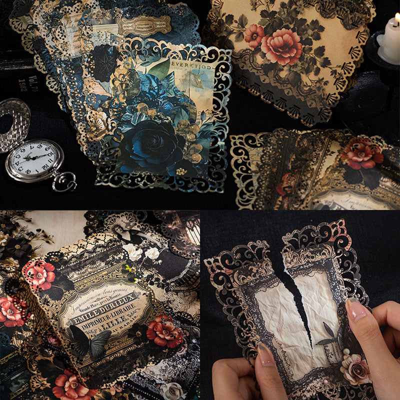 MHD-GTLM004-A beautiful day material paper Gothic romance series Gothic style lace hollow handbook material 10 sheets 6 types