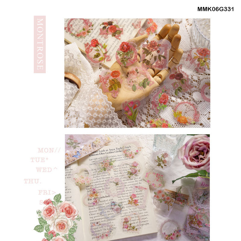 MMK06G331 Retro Pet Flower Sticker 30Pc