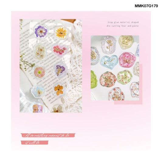 Mmk07G179 Bronzing Dried Flower Sticker Ss