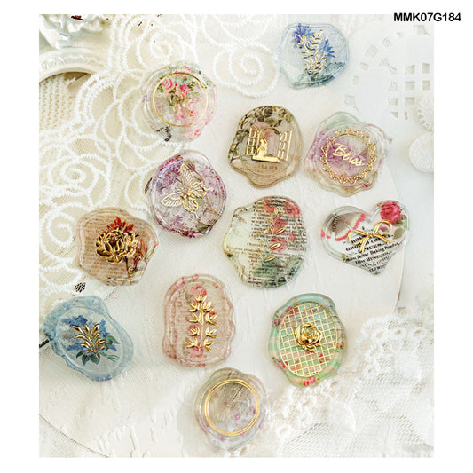 Mmk07G184 Bronzing Dried Flower Sticker Ss