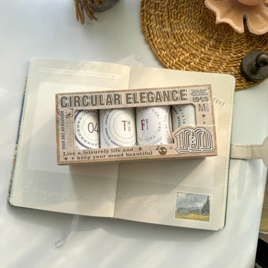 MLZJ201 -Any One Random Sticker Roll| Date Series boxed tape Moran's Land series English text landscaping precut film recycling stickers