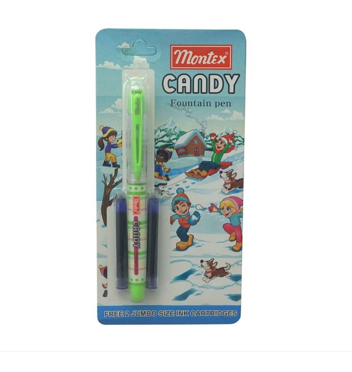 Montex Candy Light Green Fountain Pen + 2 Jumbo Cartridges