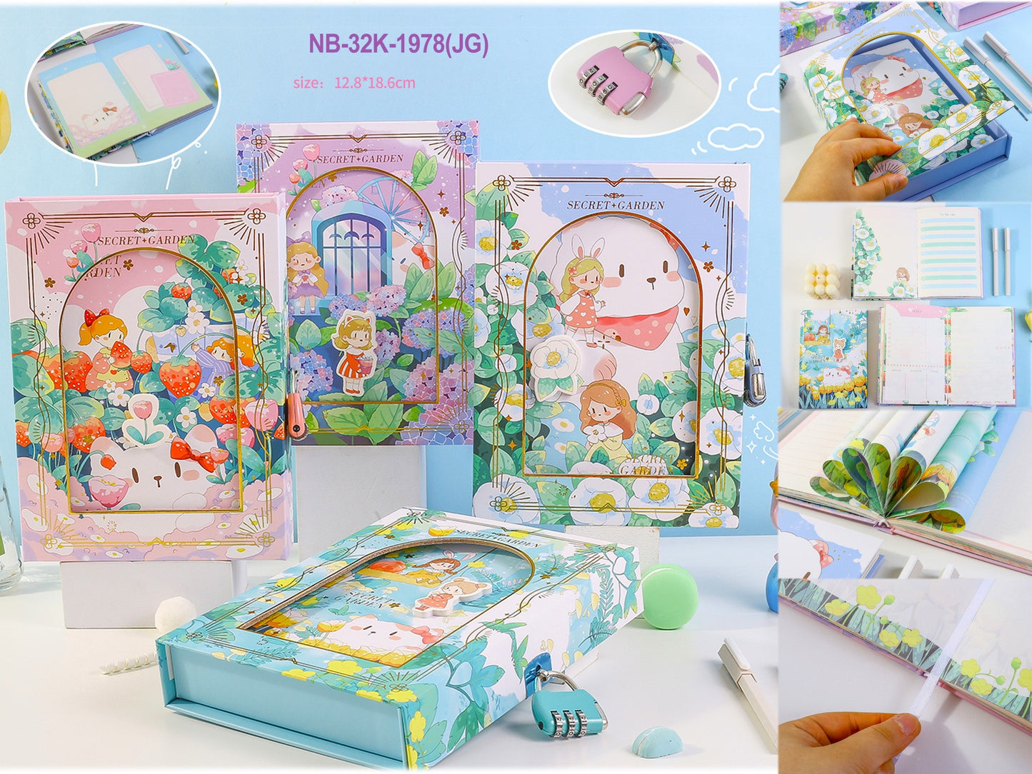 NB32K1978 - #4 Secret Garden Kawaii Notebook | Size: 12.8 X 18.6