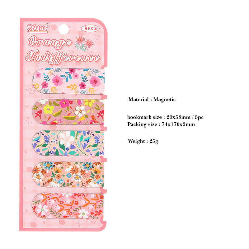 NCSH604 - magnetic bookmark thick color floral series small gift magnetic bookmark creative senior sense