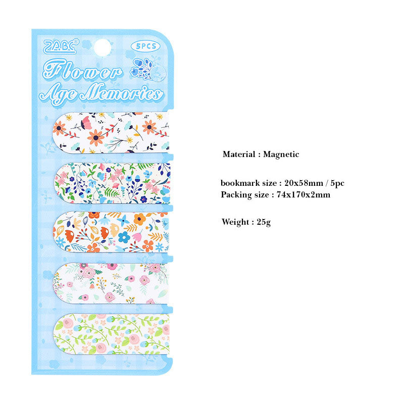 NCSH605 - magnetic bookmark thick color floral series small gift magnetic bookmark creative senior sense