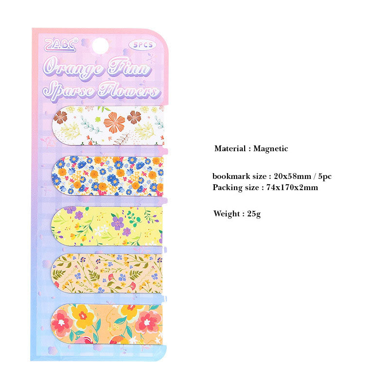 NCSH606 - magnetic bookmark thick color floral series small gift magnetic bookmark creative senior sense