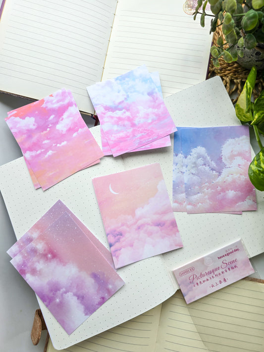 MHD-JSRH002-Scenery Theme Transparent Stickers | 80x100mm | 5 Designs 2 Each | 10 Stickers Total