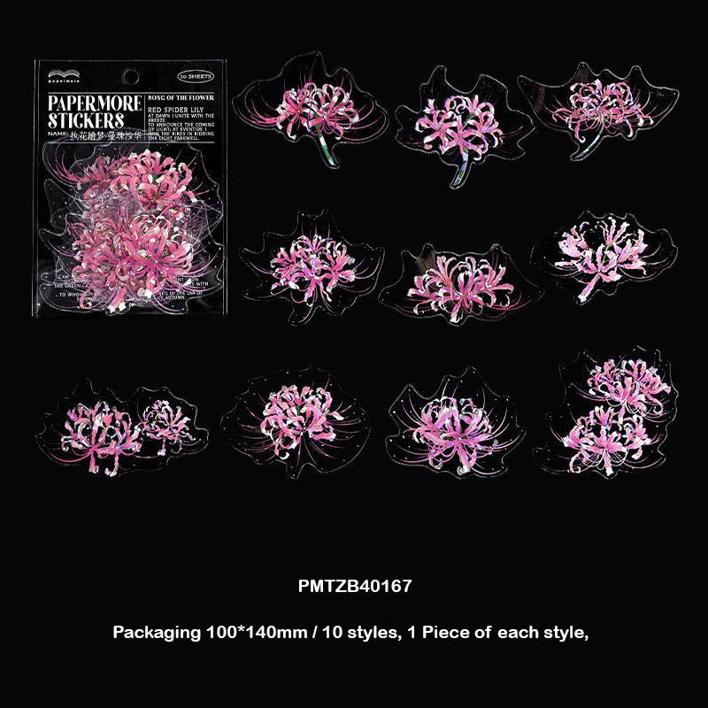 Pmtzb40167 Papermore Flower Sticker 10Pc