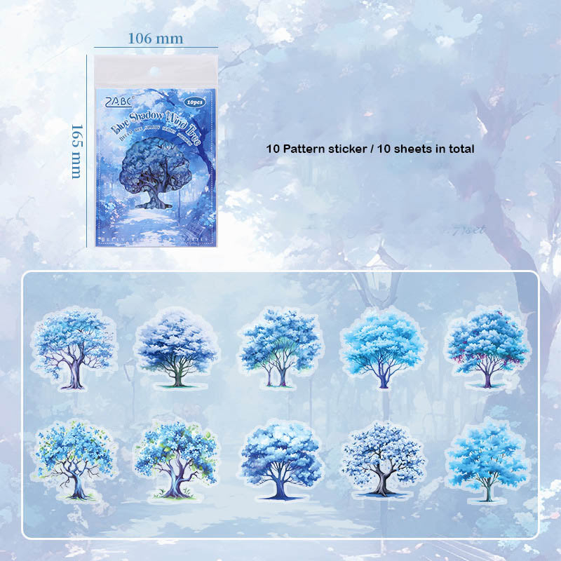 QMSY602 - sticker pack Dream tree shadow series tree landscaping theme pet handbook material stickers 10 pieces