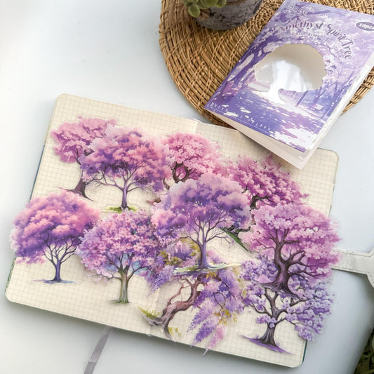 QMSY603 - sticker pack Dream tree shadow series tree landscaping theme pet handbook material stickers 10 pieces