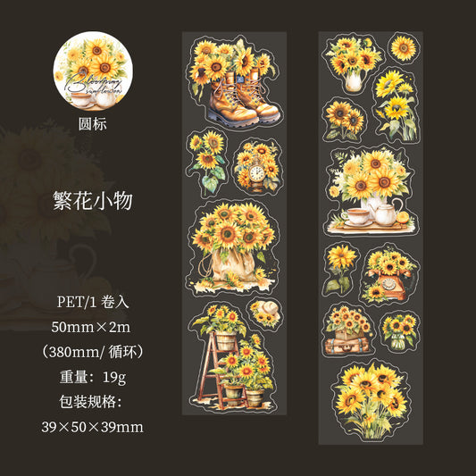 MHD-SFXR001-Floral Theme Transparent PET Sticker Roll | 50 mm | 2mtr