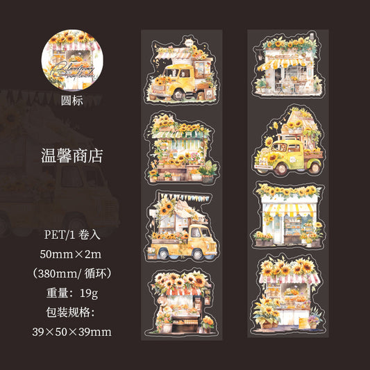 MHD-SFXR002-Floral Theme Transparent PET Sticker Roll | 50 mm | 2mtr