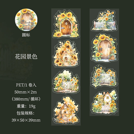 MHD-SFXR004-Floral Theme Transparent PET Sticker Roll | 50 mm | 2mtr