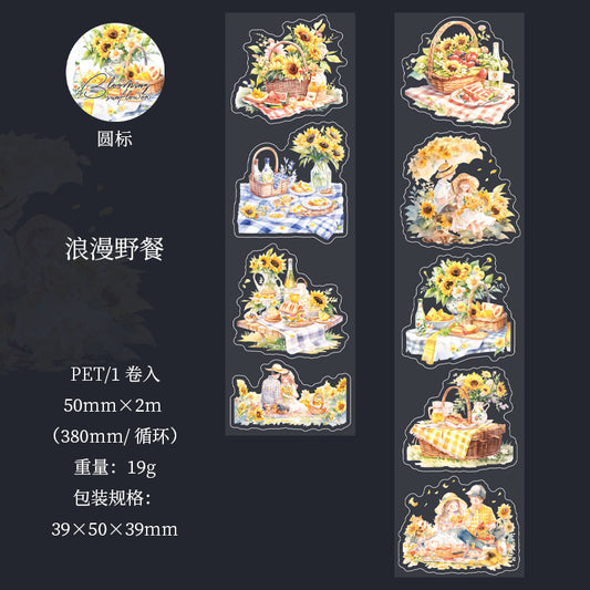 MHD-SFXR005-Floral Theme Transparent PET Sticker Roll | 50 mm | 2mtr