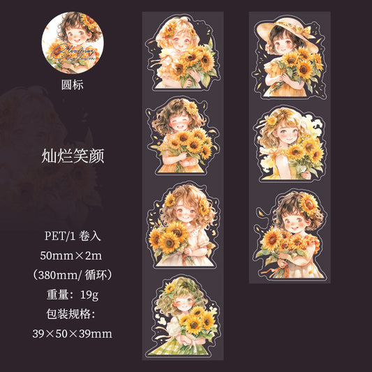 MHD-SFXR006-Floral Theme Transparent PET Sticker Roll | 50 mm | 2mtr