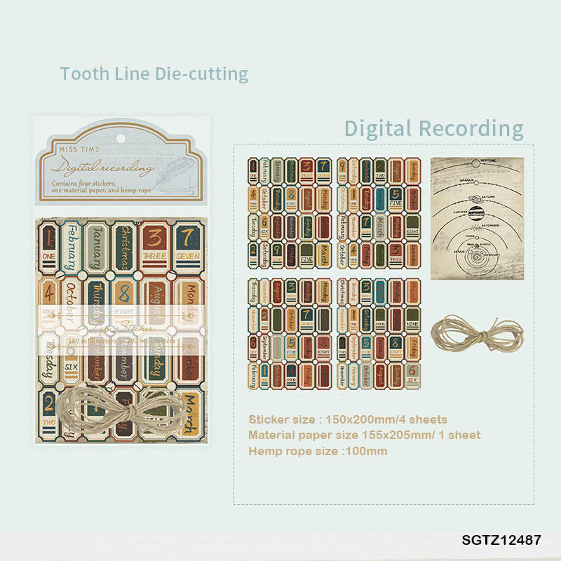 SGTZ12487 Vintage Tag Sticker Sheet 4Pc