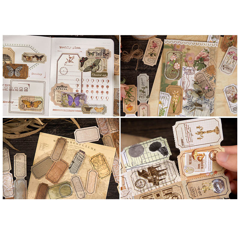 SGTZ12487 Vintage Tag Sticker Sheet 4Pc