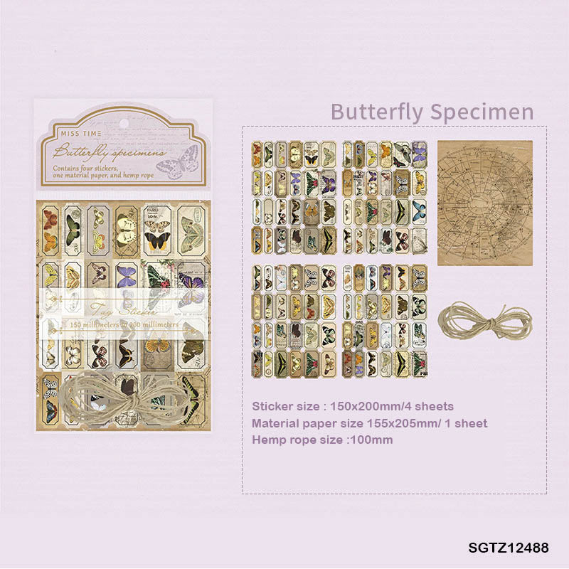 SGTZ12488 Vintage Tag Sticker Sheet 4Pc