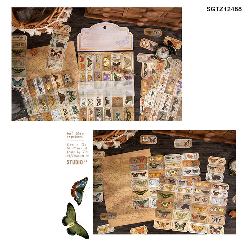 SGTZ12488 Vintage Tag Sticker Sheet 4Pc