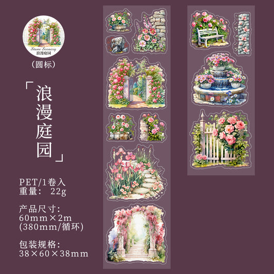 MHD-STXJ002-Floral Theme Transparent PET Sticker Roll | 60 mm | 2mtr