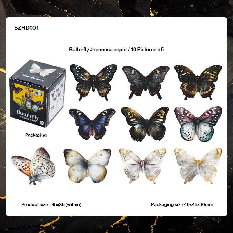 Szhd001 Butterfly Deco Stickers 50Pc
