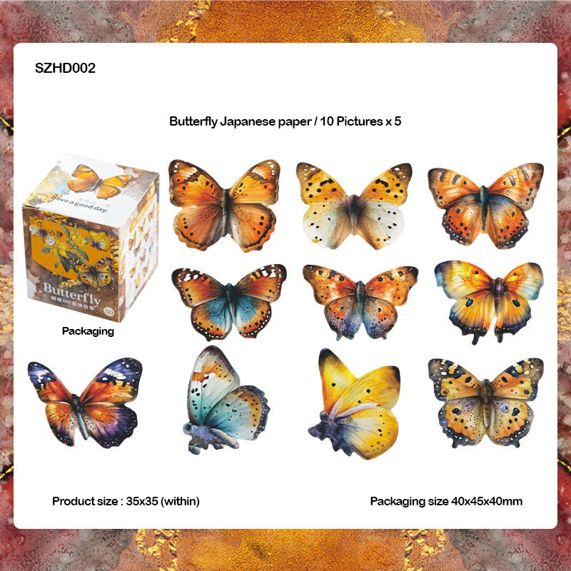 Szhd002 Butterfly Deco Stickers 50Pc